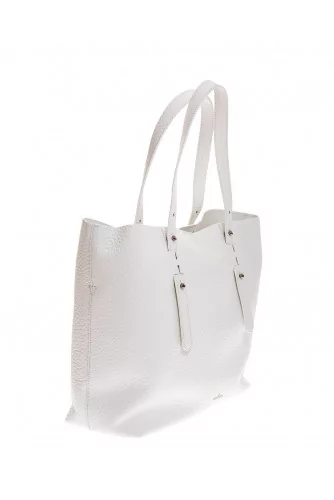 Achat Grained leather shopping bag with handles - Jacques-loup