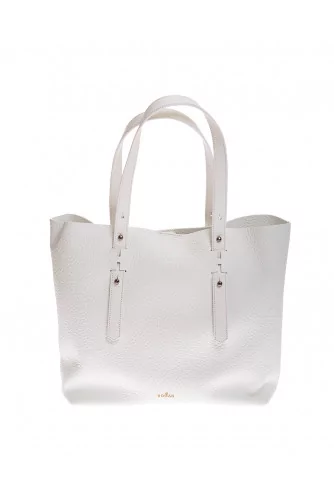 Achat Grained leather shopping bag with handles - Jacques-loup