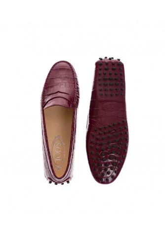 Mocassins en cuir avec imprimé croco