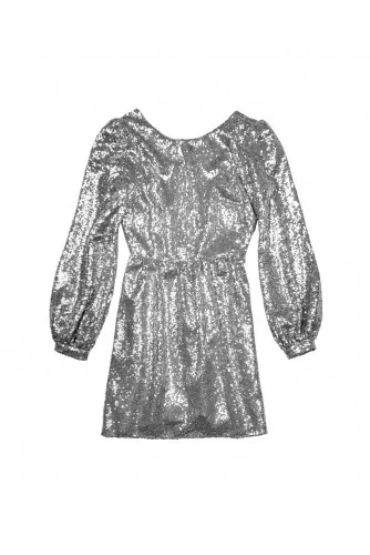 Camille Mini-B - Glittering short dress with deep neckline in the back LS