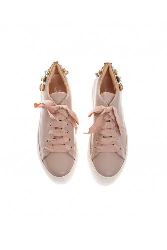 Nappa leather sneakers with platform and details on the buttress