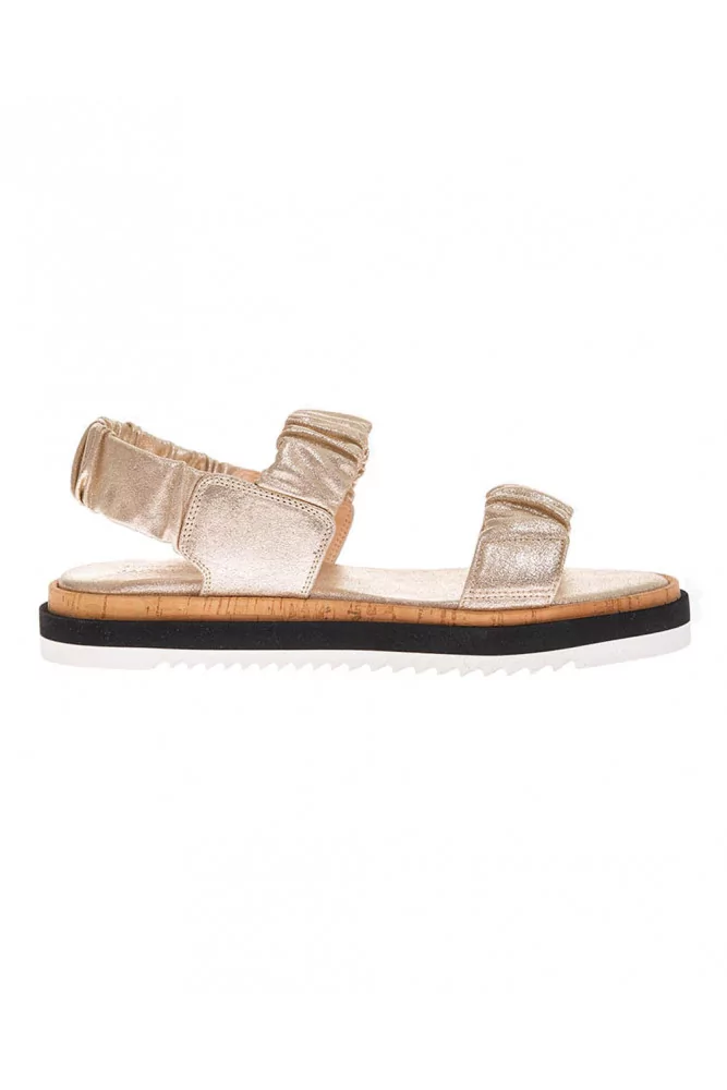 AGL - Sandales cuir nappa avec bride arrière élastiquée 37 1/2 or