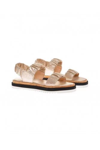 Nappa leather sandals with elastic bands