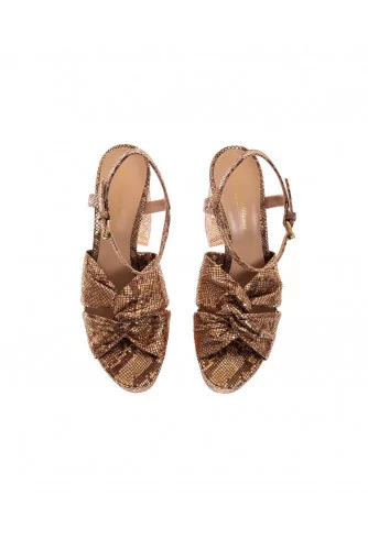 Achat Zandra Suede sandals with python print - Jacques-loup