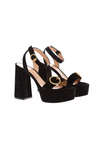Achat Suede sandals with Charles IX strap 110mm - Jacques-loup