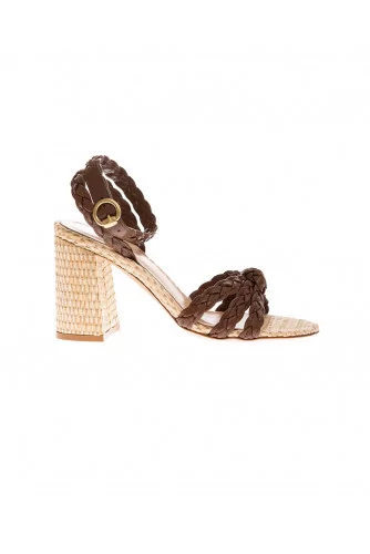 Achat Bee Knotted and woven nappa leather sandals 85mm - Jacques-loup