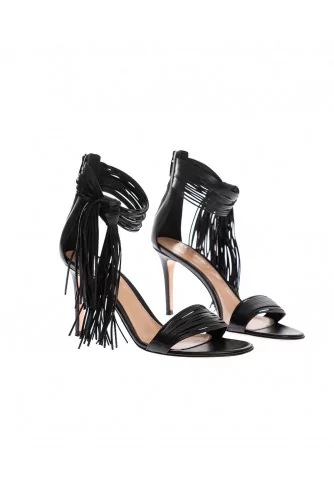 Nappa leather sandals with fine lashes 80mm
