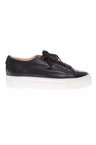 Sneakers nappa leather with patent cap toe 35