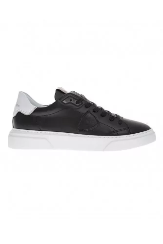 Temple - Natural leather sneakers with buttress and escutcheon