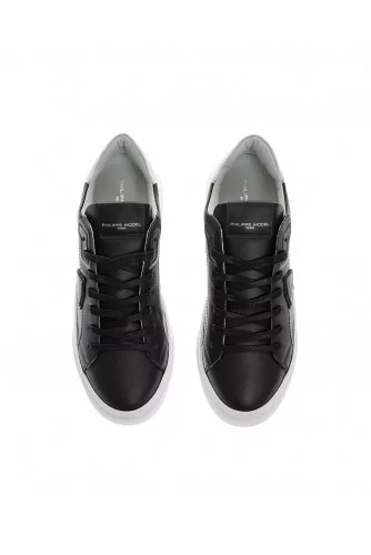 Temple - Natural leather sneakers with buttress and escutcheon