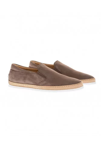 Achat Pantofola Nubuck leather slip-ons with weaving and elastic - Jacques-loup