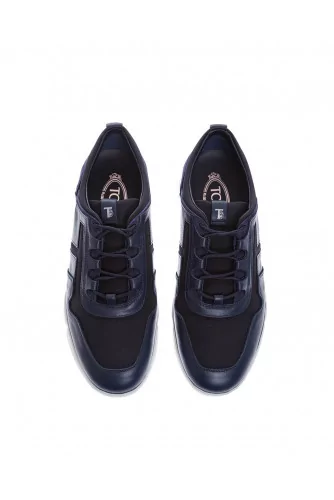 "Leggera" multimaterial sneakers with laces