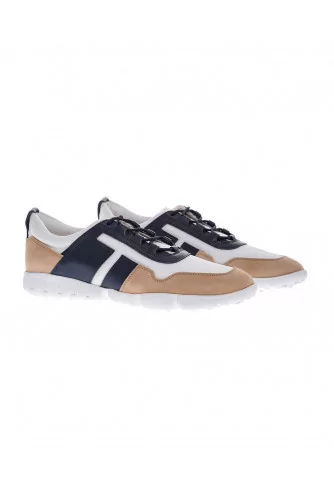 Basket Tod''s "Alacciata Sneaker Leggera" blanc, bleu marine, beige pour homme