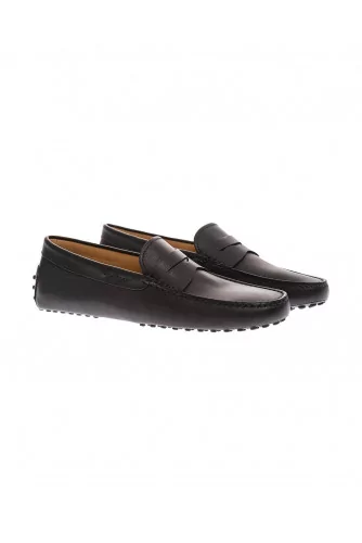 "Gomini" Smooth and flexible leather moccasins with penny strap