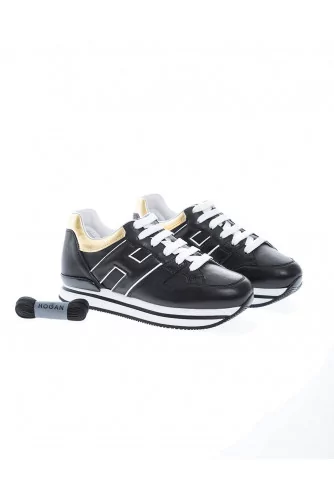 "222" Leather low-top sneakers applied logo