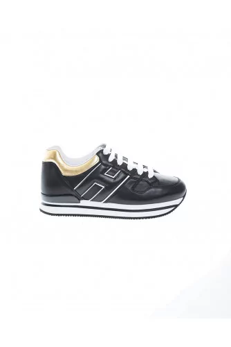 "222" Leather low-top sneakers applied logo