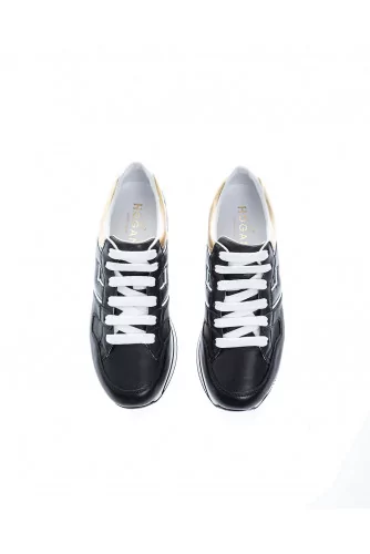 "222" Leather low-top sneakers applied logo