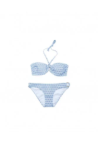 Maillot de bain 2 pièces Tory Burch blanc,bleu, pour femme