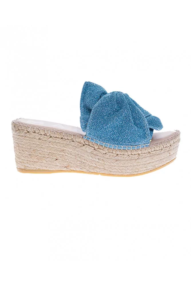 Manebi pour Jacques Loup - Mules avec noeud drapé 70 38 bleu