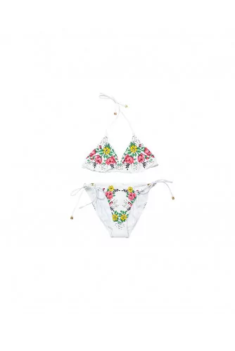 Bikini decorated with multicolored floral print