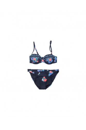 Balconette bikini decorated with floral print