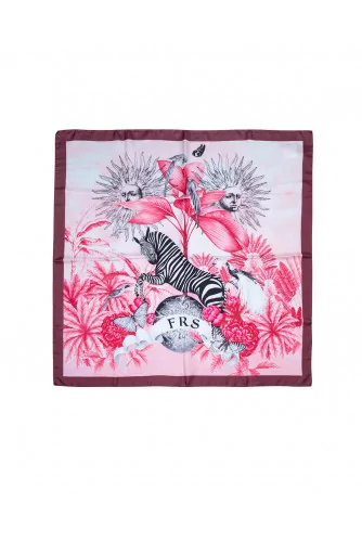 Achat Foulard For Restless Sleepers 90x90 rose impression zèbre pour femme - Jacques-loup