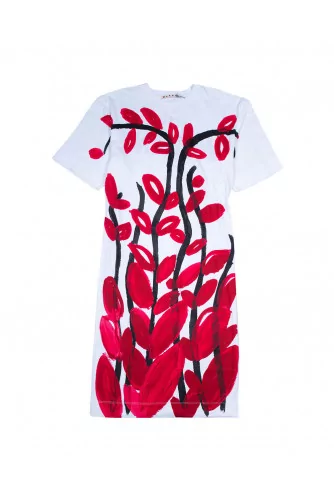 Cotton T-shirt dress with floral print