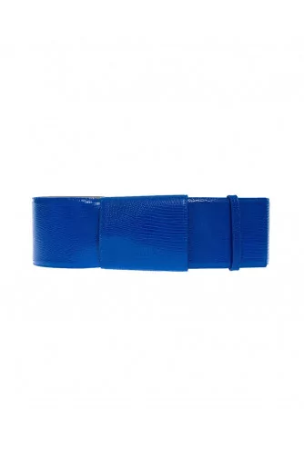 Ceinture en cuir avec imprimé lézard 8 cm de largeur