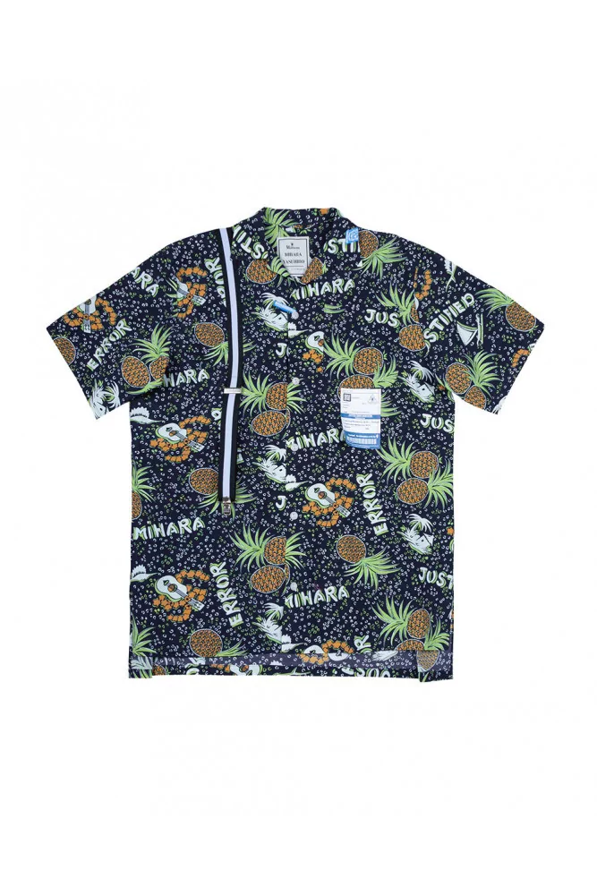 Chemise en cotton oversize avec imprimé fantaisie 46 noir