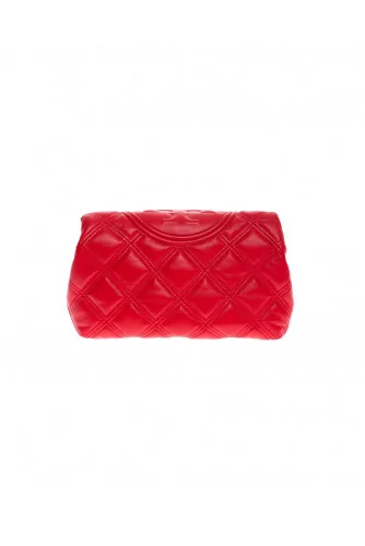 Nappa leather quilted clutch bag with flap