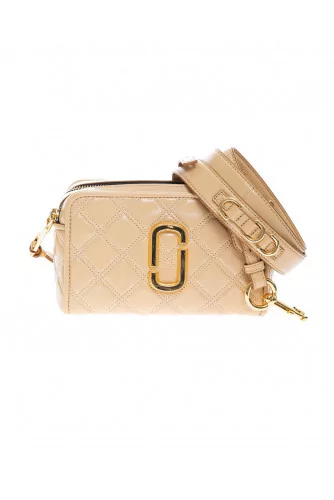 Soft Shot 21 - Rectangular leather quilted bag with golden logo