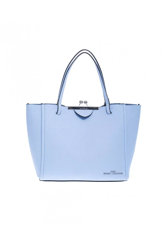 Sac cabas Marc Jacobs "The Kiss Lock Tote" bleu ciel