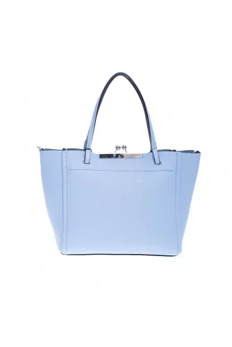 Sac cabas Marc Jacobs "The Kiss Lock Tote" bleu ciel