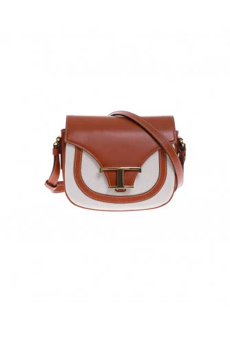 Achat Leather and toile bag with... - Jacques-loup