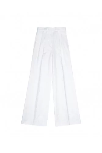 Cotton and linen high waisted trousers