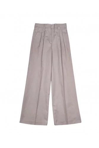 Cotton and linen high waisted trousers