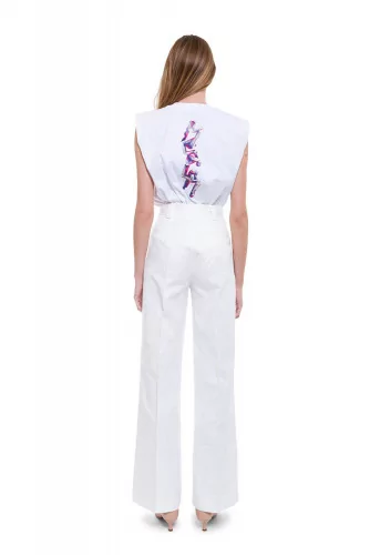 Achat Cotton and linen high waisted trousers - Jacques-loup