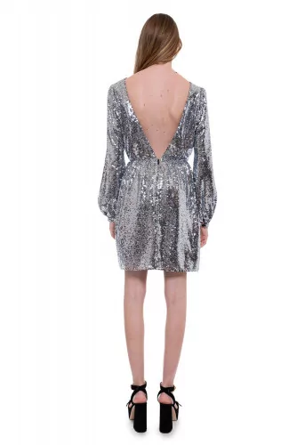 Achat Camille Mini-B - Glittering short dress with deep neckline in the back - Jacques-loup
