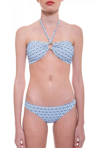 Bikini avec imprimé géométrique et anneaux décoratifs