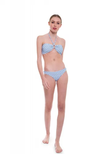 Bikini with geometric print and decorative rings