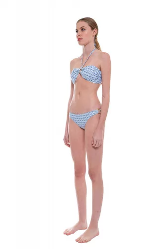 Bikini with geometric print and decorative rings