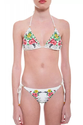 Bikini decorated with multicolored floral print