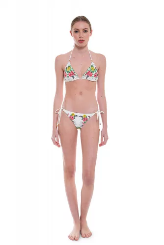 Bikini decorated with multicolored floral print