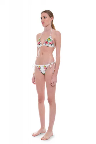 Bikini decorated with multicolored floral print
