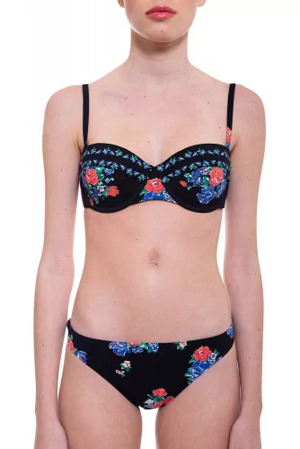 Balconette bikini decorated with floral print