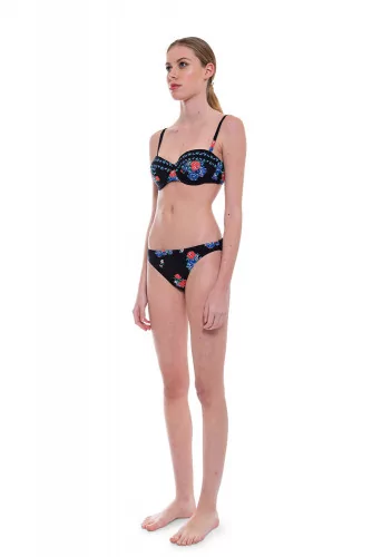 Balconette bikini decorated with floral print