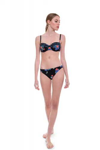 Balconette bikini decorated with floral print