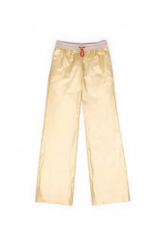 Pantalon Stella Jean or élastiqué à la taille
