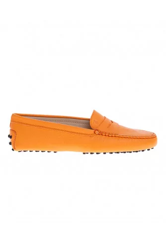 "Gomini" Grained leather moccasins with decorative penny strap