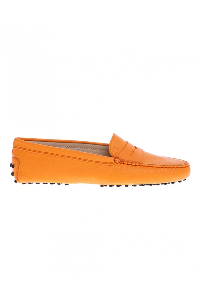 "Gomini" Grained leather moccasins with decorative penny strap